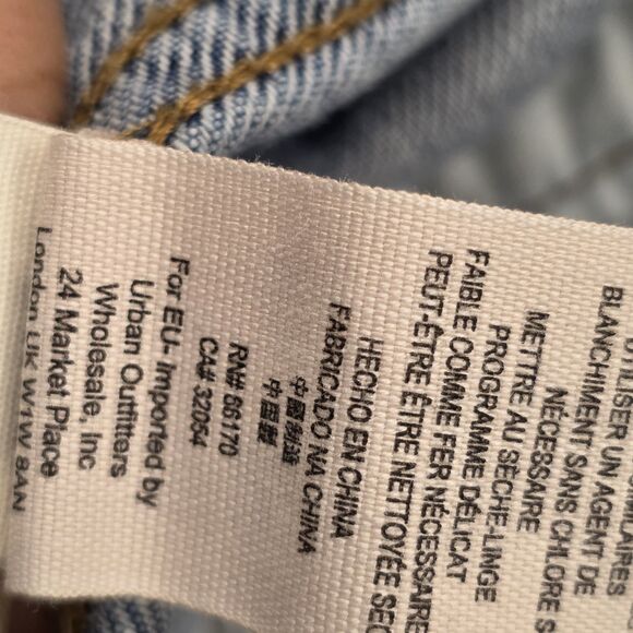 Free People Denim Jean Beltted Jacket Button Down Women's Size Xsmall - Picture 8 of 11